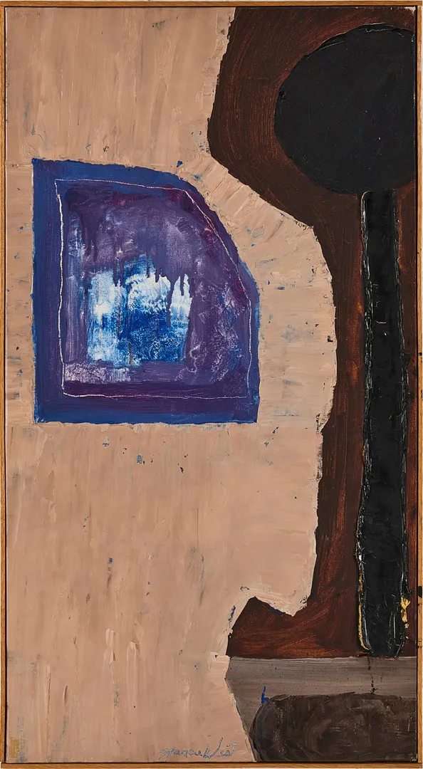 NANCIE WEST SWANBERG (SVERIGE/USA FÖDD 1940). Figurkomposition, blandteknik på duk.
