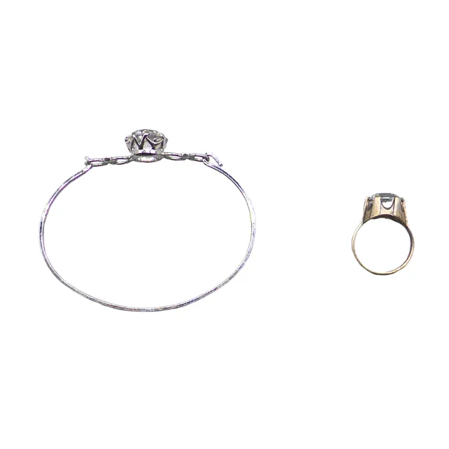 ANTIKES SCHMUCKSET AUS 835ER SILBER ARMBAND UND 925ER SILBER RING.
