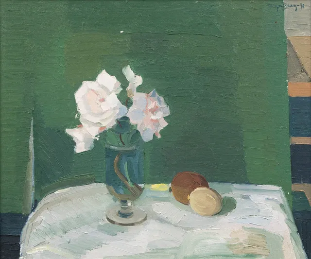 INGA BERG (1912-1995). Stilleben, olja på duk, signerad och daterad -71.