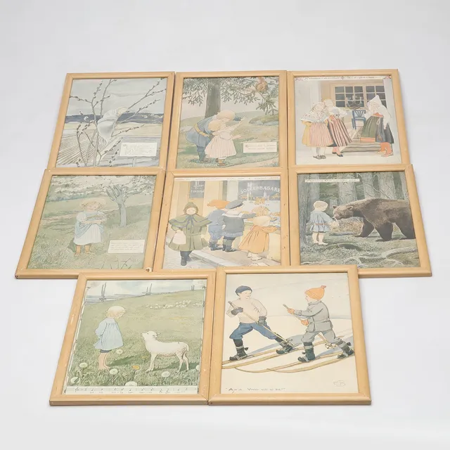 Alice Tegner/Elsa Beskow, 8st, offsettryck, 1900-tal.