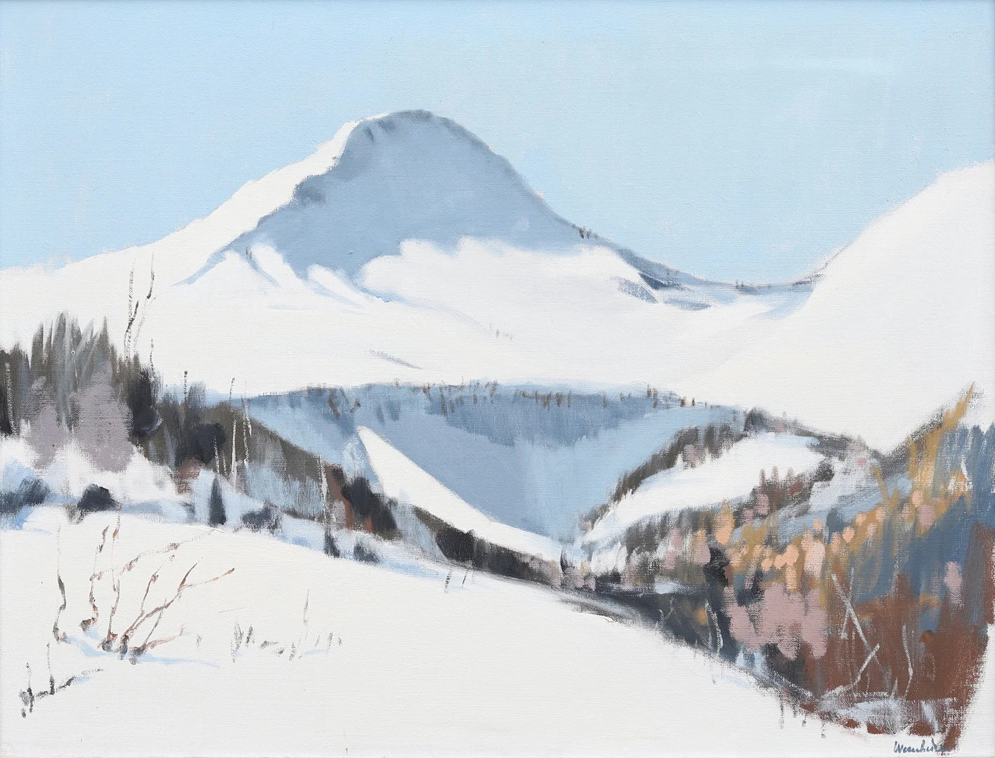 STIG WERNHEDEN. Fransk vinter, olja på duk, signerad. — Paintings — Garpenhus Auktioner
