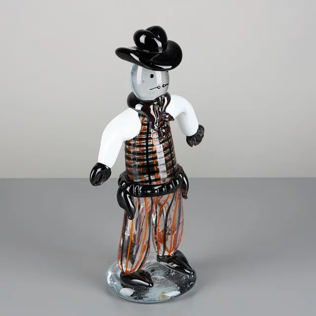 TARMO MAARONEN (1963). GLASSKULPTUR, Västernhjälte, signerad, Bianco Blu Fiskars.