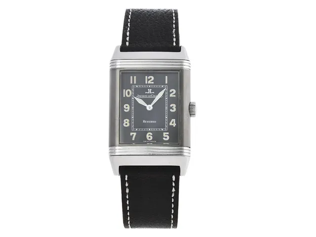 JAEGER-LE COULTRE, Reverso, Shadow, Grande Taille, "Ruthenium Grey", Cal 822, Verk nr. 2745780, Serie nr. 1834877, Ref nr. 271.840.614, Boett nr. 271.8.61, herrur, 26 x 36,5 (42,3) mm, stål, manuell, safirglas, läderband, cert, mars 1998, box (skadad), ytterkartong.
