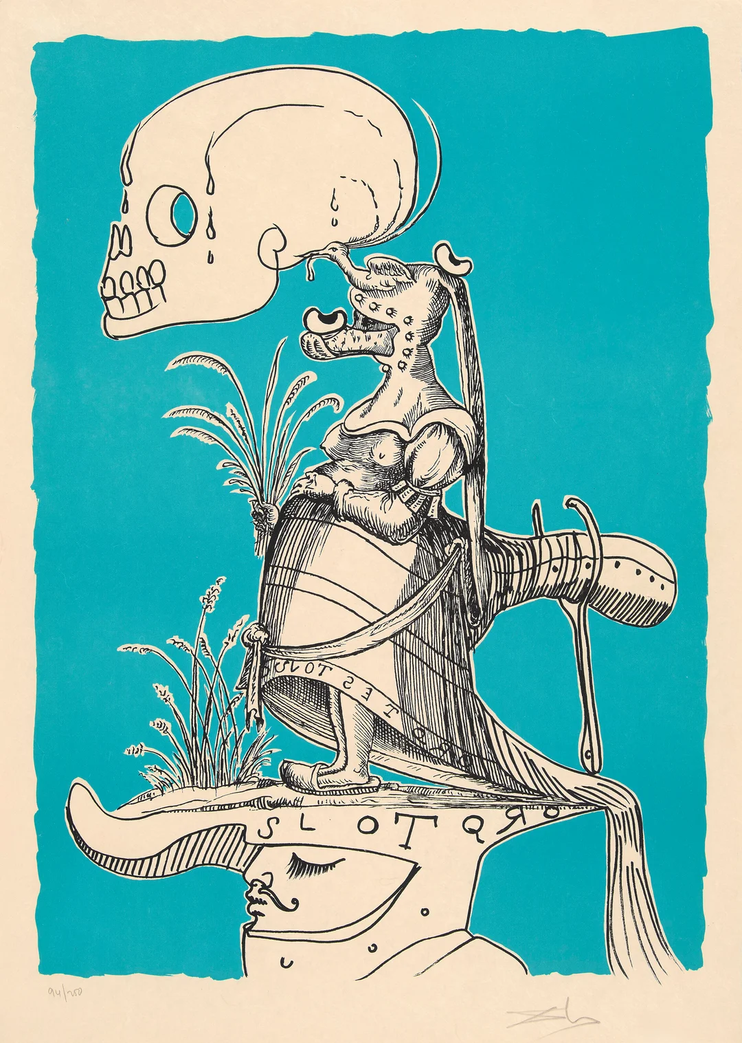 Dali, Salvador — Fra serien "Les Songes drolatiques de Pantagruel" 1973 — Kunst/Grafikk — Blomqvist