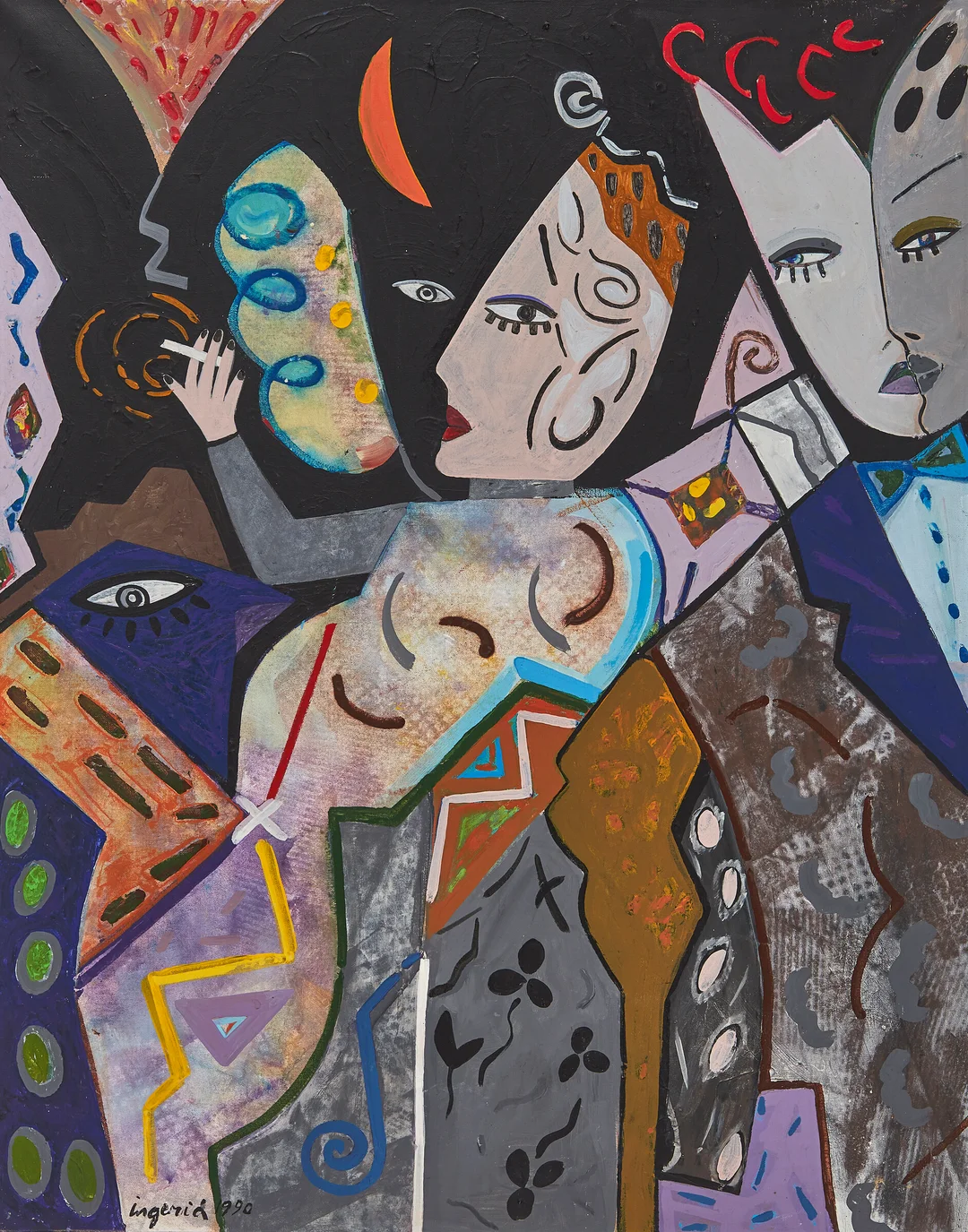 Kuiters, Ingerid — "Strangers in the night" 1990 — Kunst/Maleri — Blomqvist