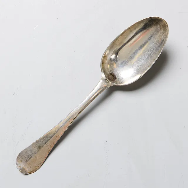 PEHR ZETHELIUS. Begravningssked, silver, Stockholm, 1774.