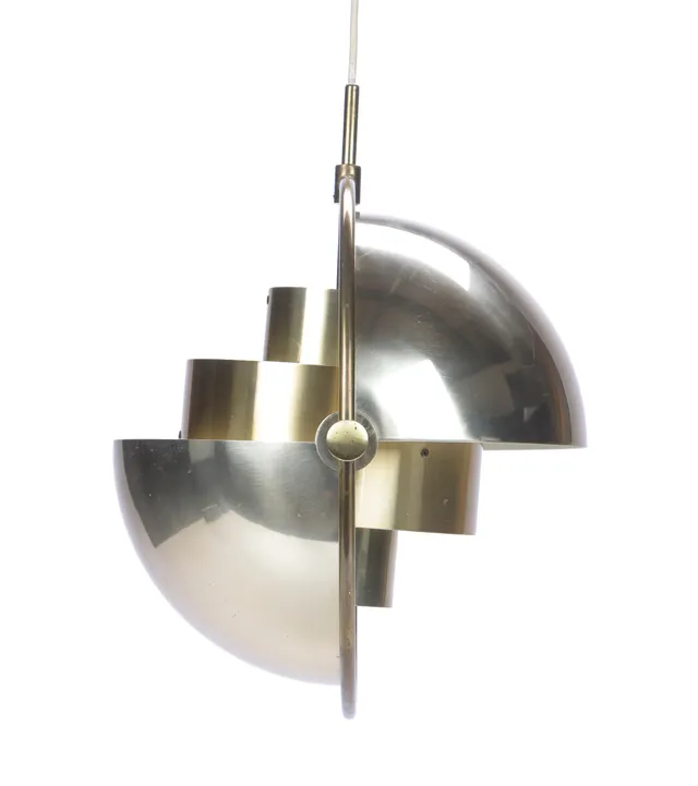 Louis Weisdorff for Lyfa. 'Multi-Lite' pendant lamp made of brass. 1970s.