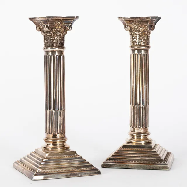 Paar Tafelleuchter, Sterling Silber, USA, 1- Hälfte 20. Jh. (2).
