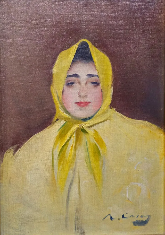 RAMON CASAS (1866-1932). Una joven.
