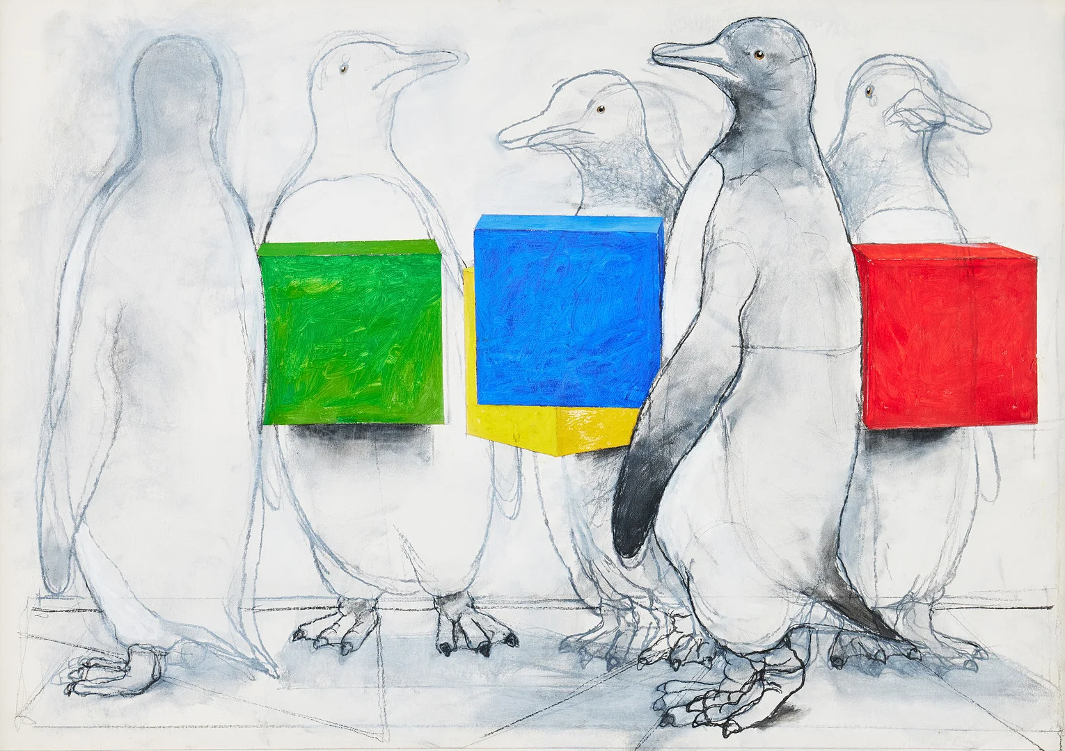 PG THELANDER (FÖDD 1936). Pingviner. — Paintings — Stockholms Auktionsverk Fine Art