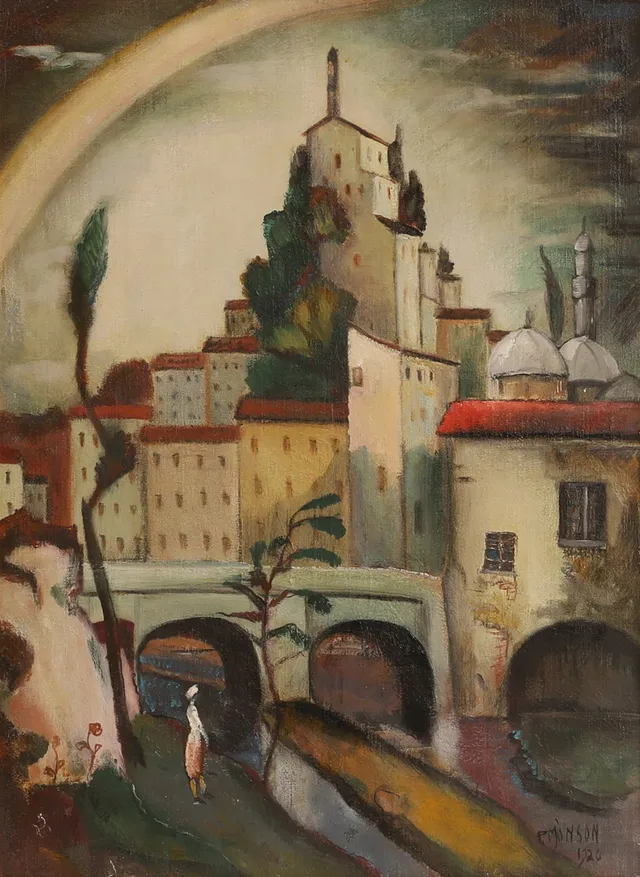 PER MÅNSSON. Olja på duk, signerad 1920.