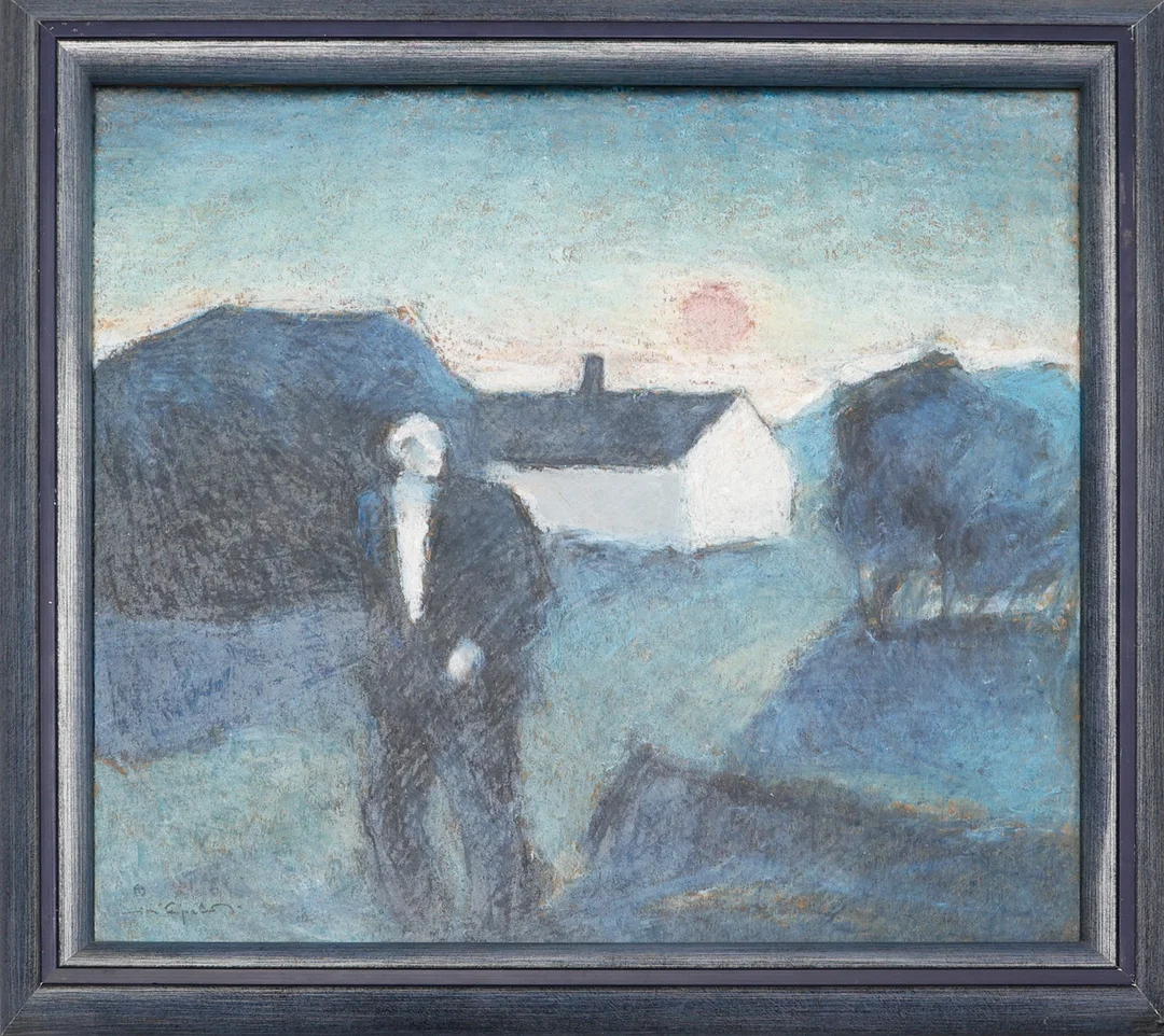 JUSSI TAIPALEENMÄKI. Olja på pannå, "Nattvarden" ,signerad a tergo, daterad 1988. — Paintings — Södermanlands Auktionsverk