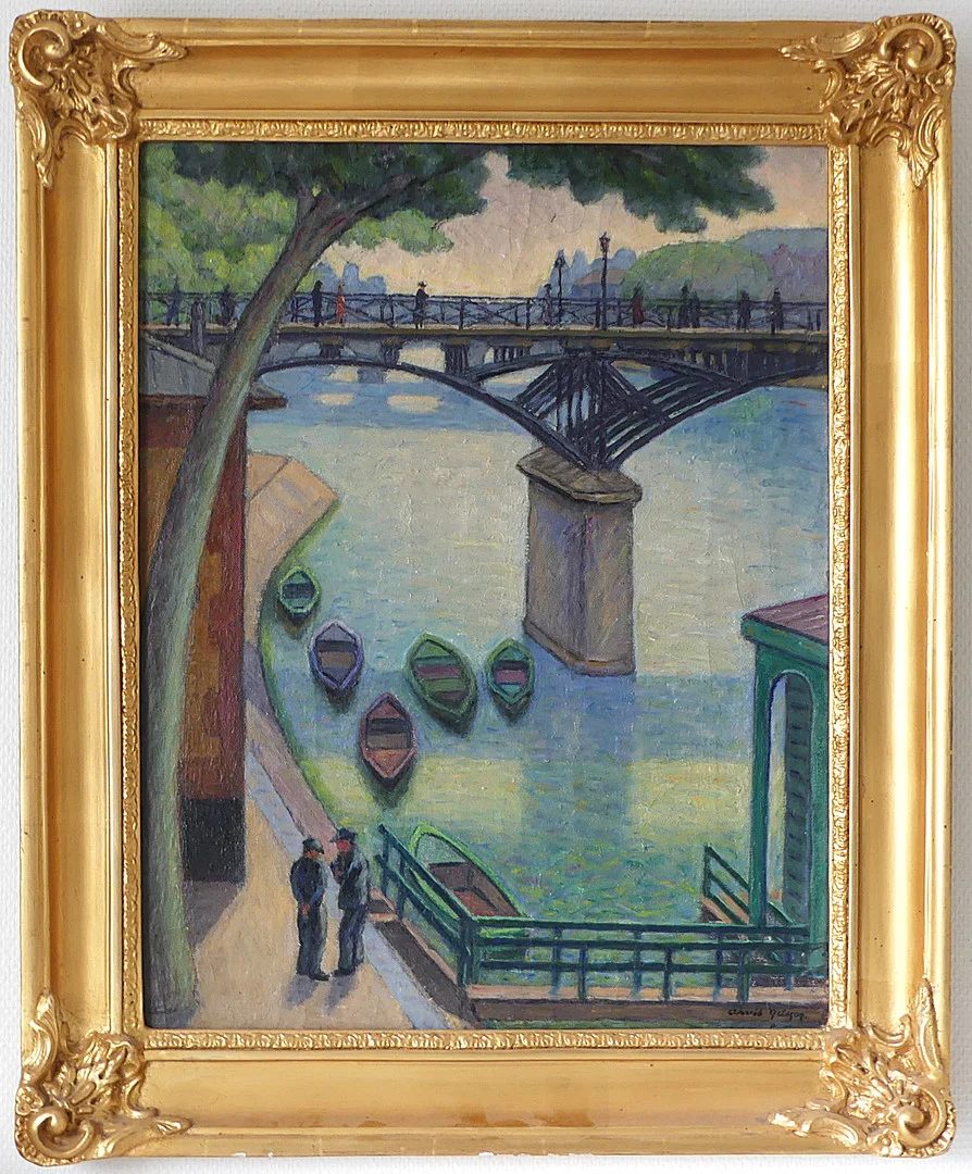 ARVID NILSSON. "Afton vid Seine", olja på duk, signerad och daterad 1910. — Paintings — Lysekils Auktionsbyrå