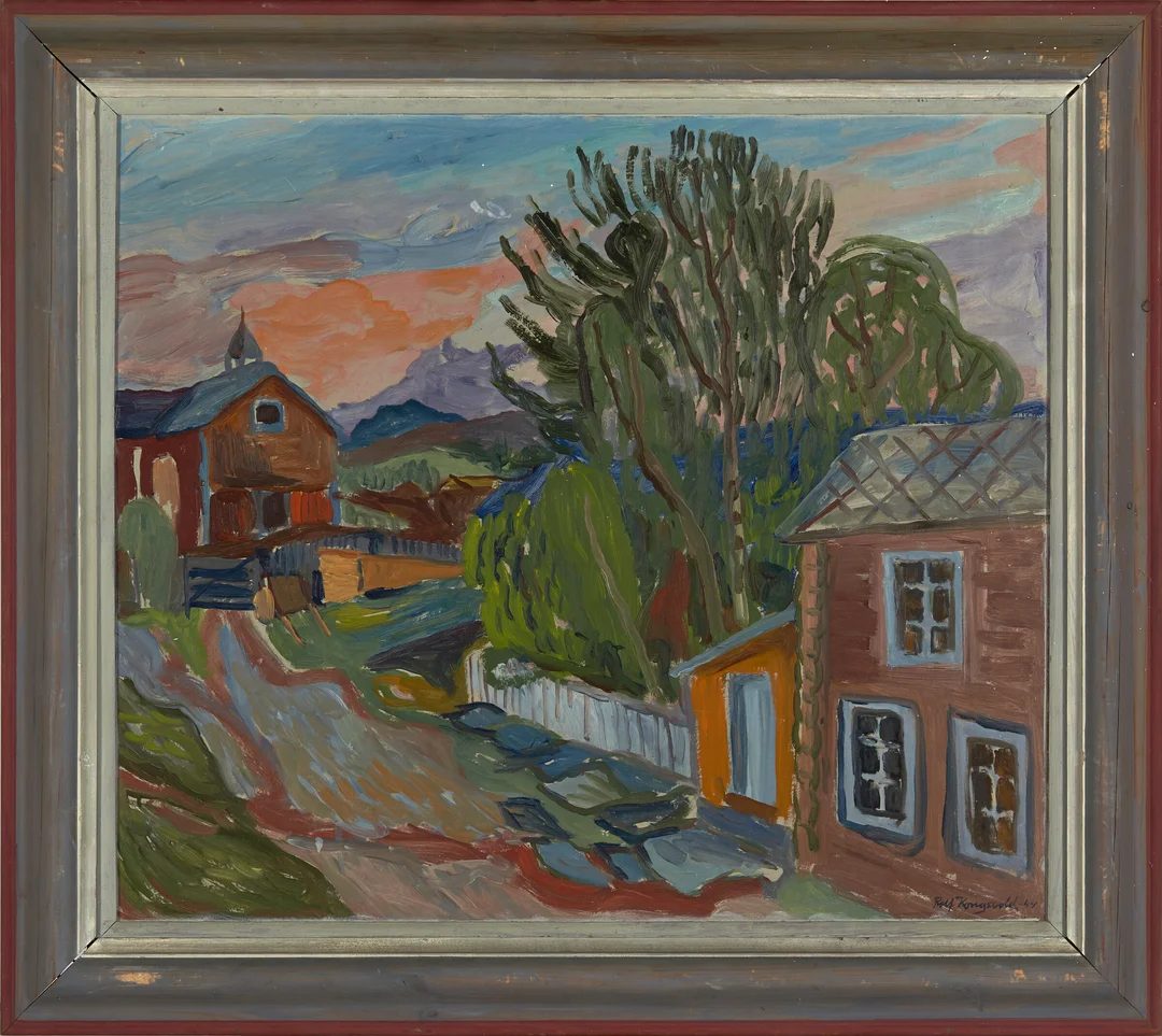 Kongsvold, Rolf — "Fra Blessum gård i Vågå" 1944 — Kunst/Maleri — Blomqvist