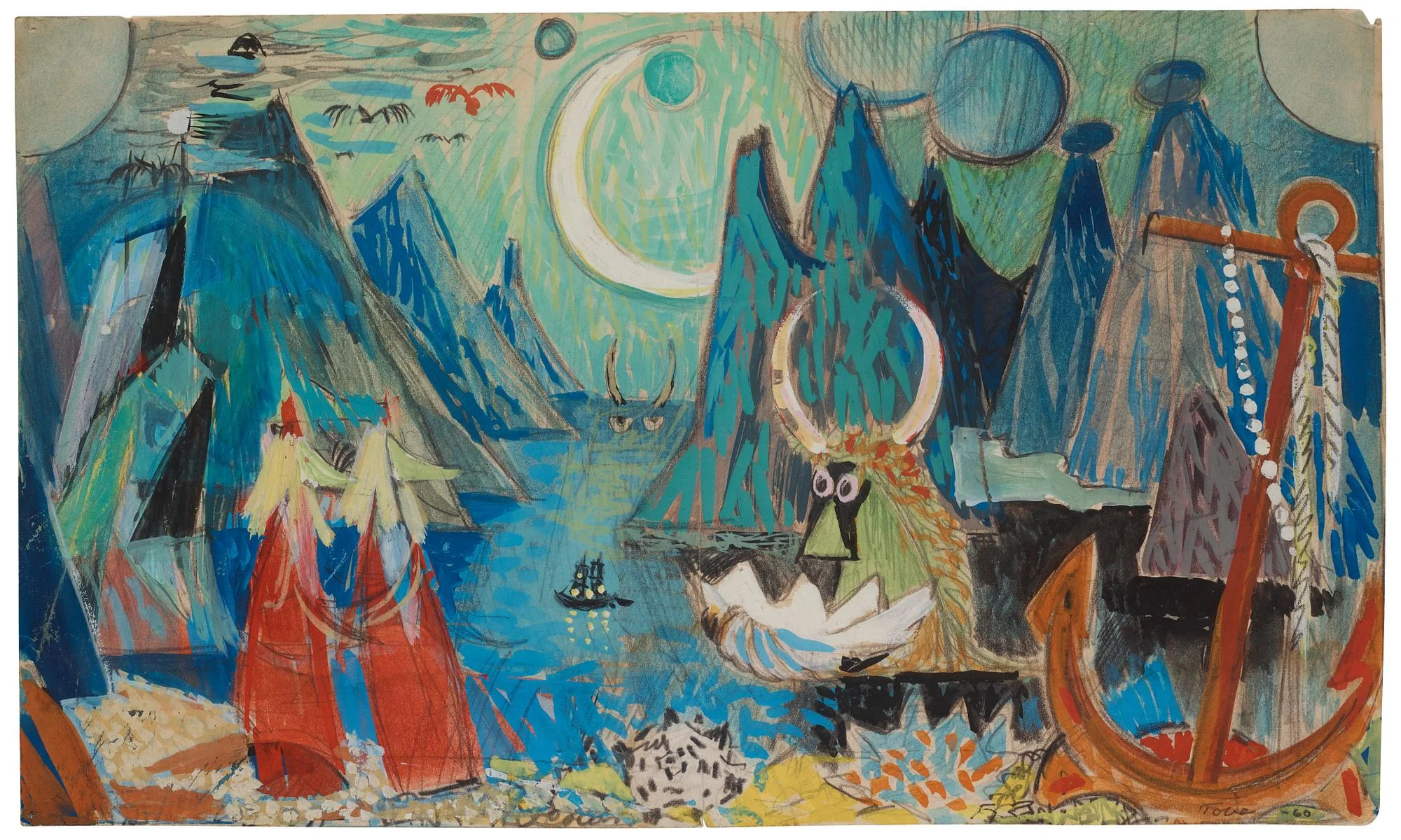 Tove Jansson, Studie till "Källskärstavlan". — Bukowskis