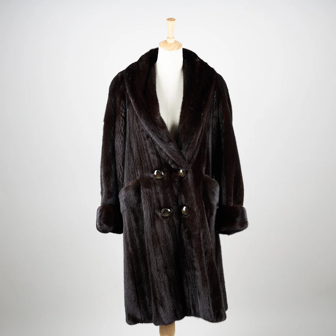 PÄLSKAPPA OCH PÄLSMÖSSA , mink. — Vintage & Designer Fashion — Stockholms Auktionsverk Helsinki