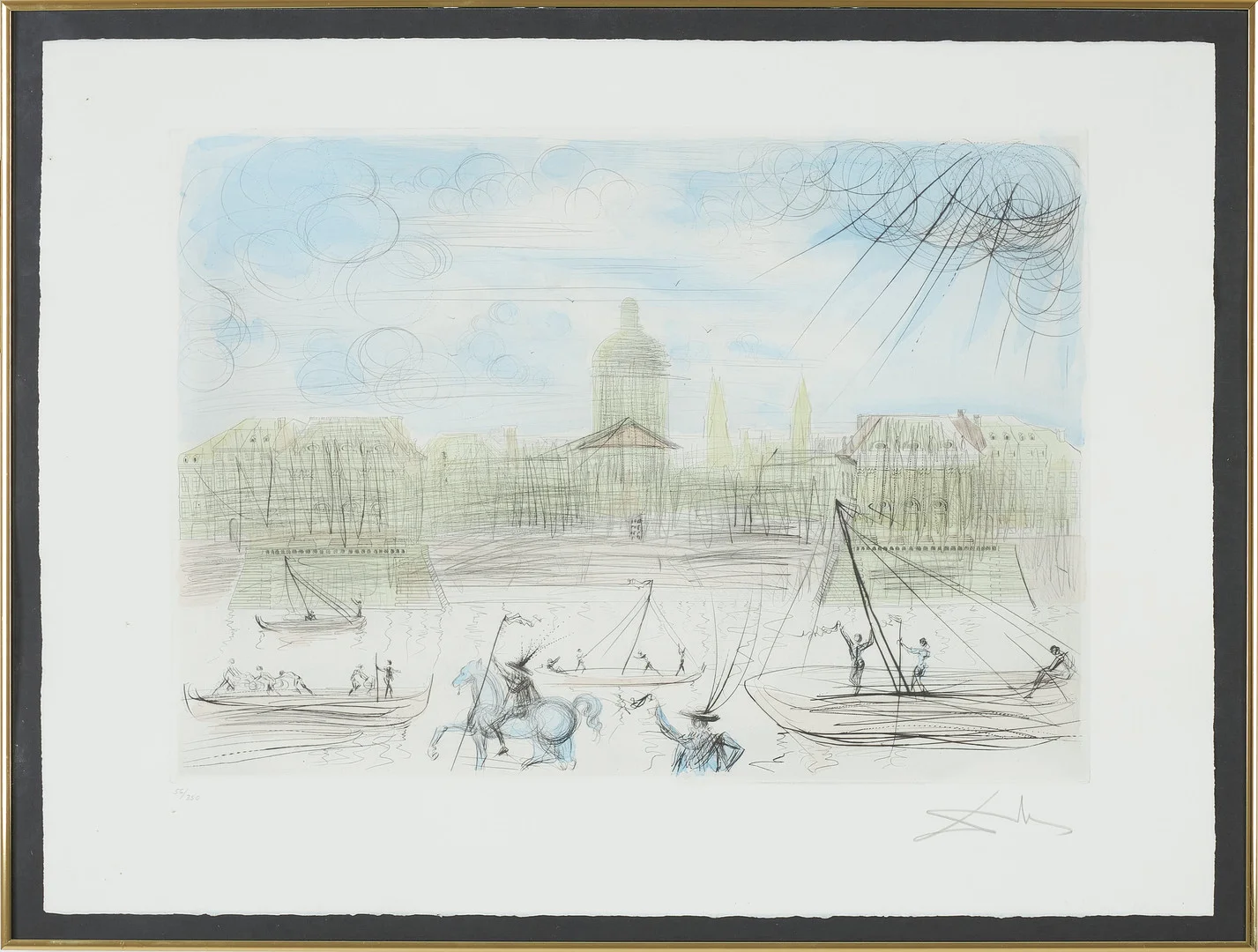 SALVADOR DALÍ. "L' Académie de Paris", etsning, signerad och numrerad 56/350. — Engravings & Prints — Stockholms Auktionsverk Sickla