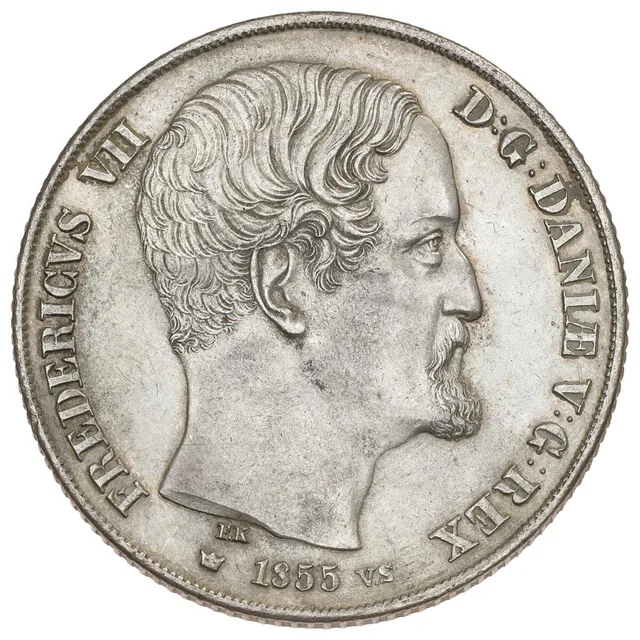 Frederik VII, 2 rigsdaler 1855 VS, H 6A