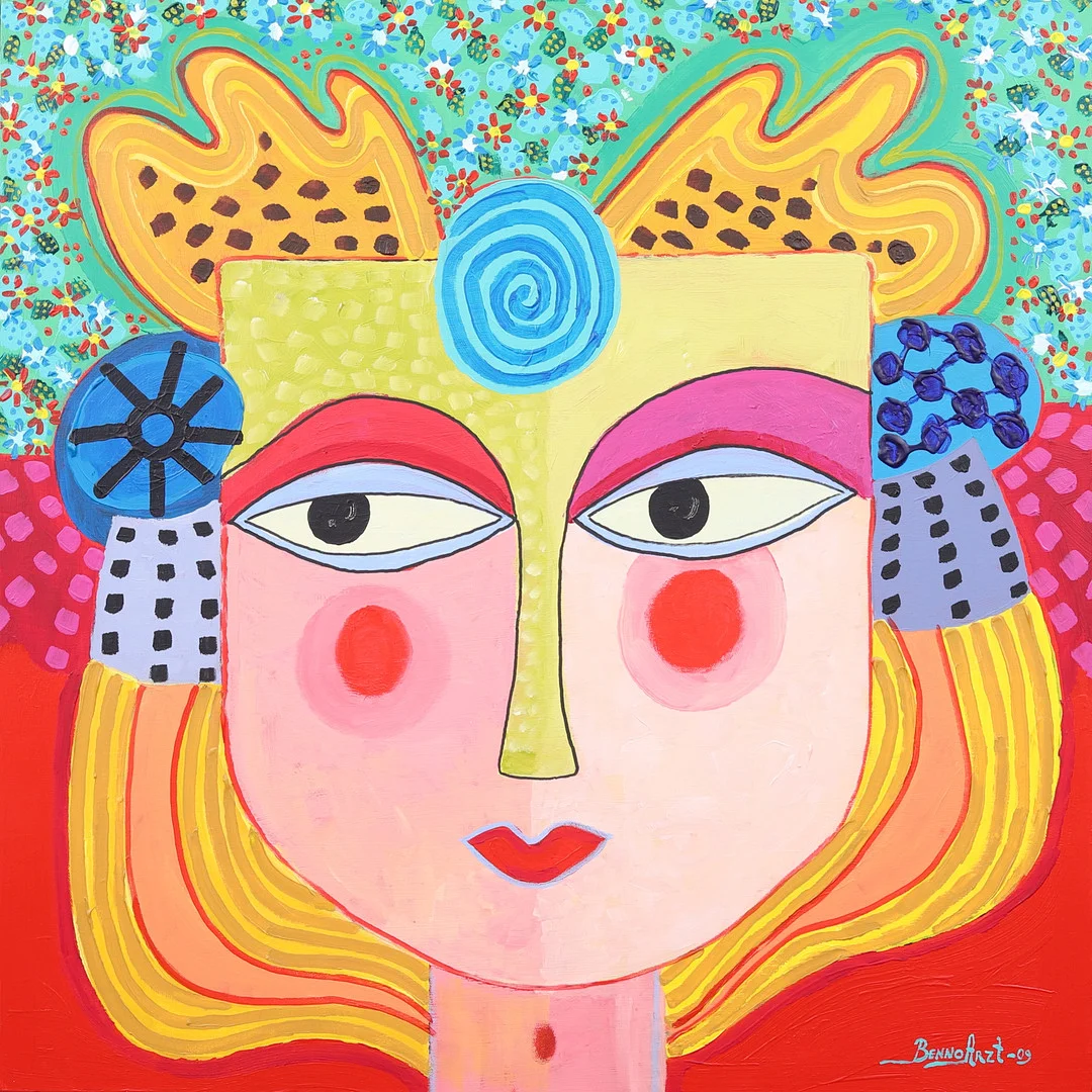 BENNO ARZT. "Flowers bride", akryl på duk, signerad. — Paintings — Garpenhus Auktioner