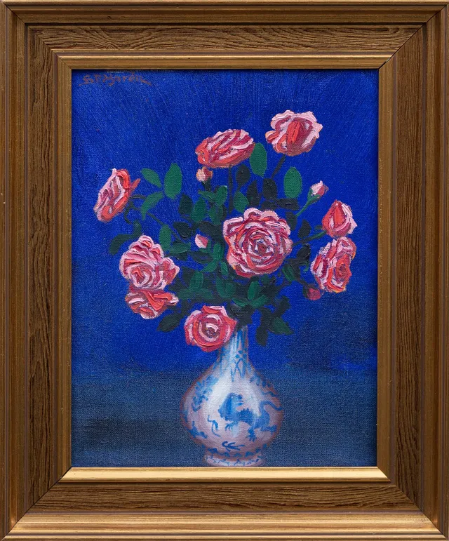 BERNT PETER MORÉN. OLJA på duk, blommotiv, signerad, 1900-tal.