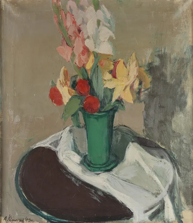 ALEXANDER KLINGSPOR (1897-1978). Opstilling med med blomster i vase, olie på lærred, signeret og dateret 1930.