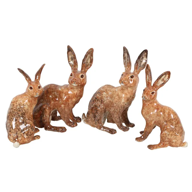 A GROUP OF FOUR WINSTANLEY CERAMIC HARES (4).
