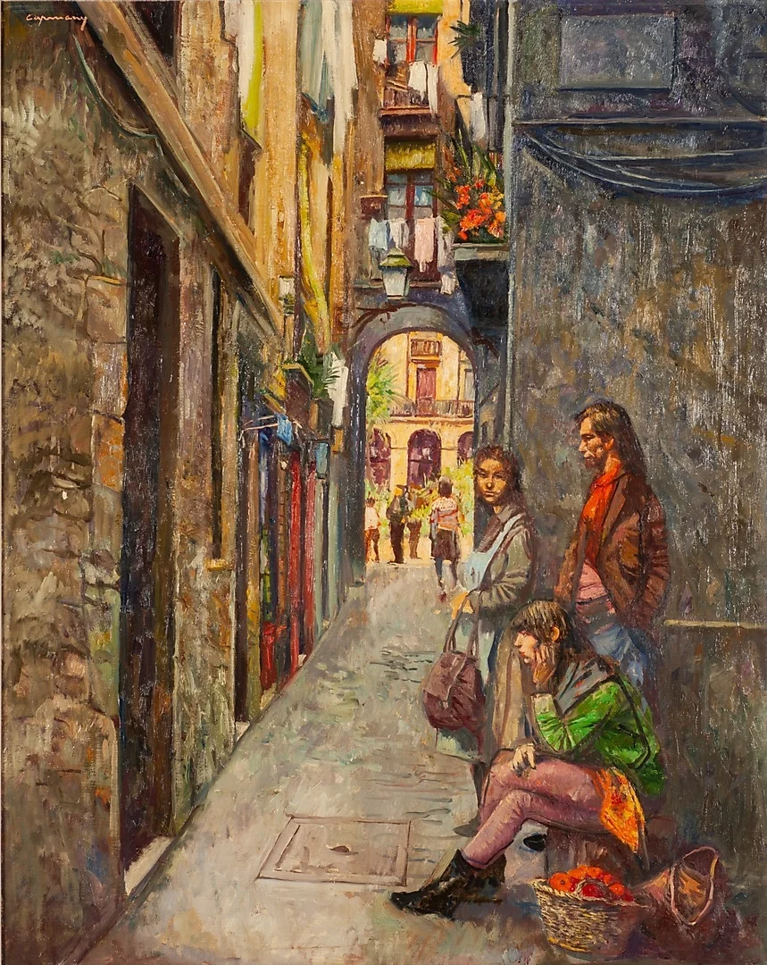 RAMON DE CAPMANY. "The carrer dels Tres Llits". — Paintings — Balclis