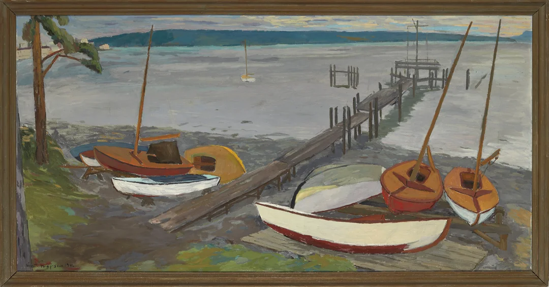 Frøysaa, Knut — Seilbåter ved Mjøsa, 1946 — Kunst/Maleri — Blomqvist