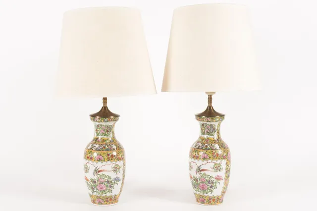 Pair of Chinese vases mounted as lamps. (2)