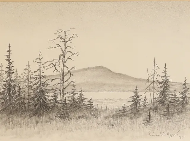 EINAR WALLQUIST. Tekning. Signerad och daterad - 75.