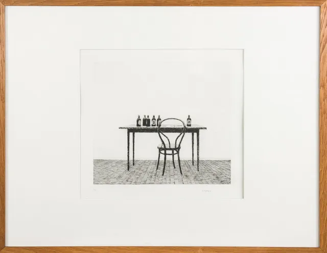 PENTTI KASKIPURO. "Mellanöl" (1969), signerad, torrnålsetsning, 3/25.