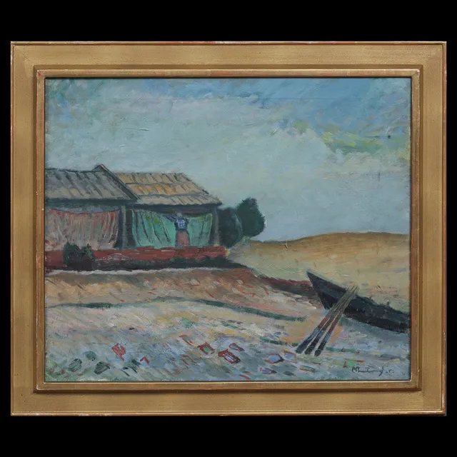 PATRIK REUTERSWÄRD (1886-1971) "SJÖBODAR ÖLAND" OLJA PÅ DUK, SIGNERAD, TEXT A TERGO.