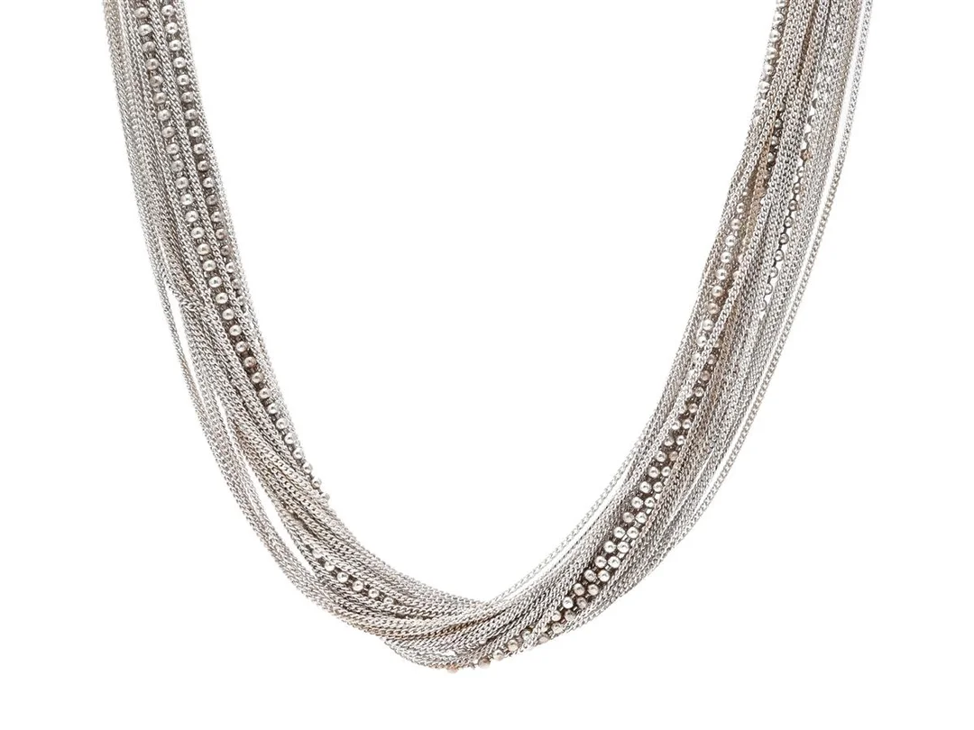 COLLIER, sterlingsilver, fantasilänk, längd ca 44 cm, vikt 49,7 g. — Smycken/Collier — Kaplans