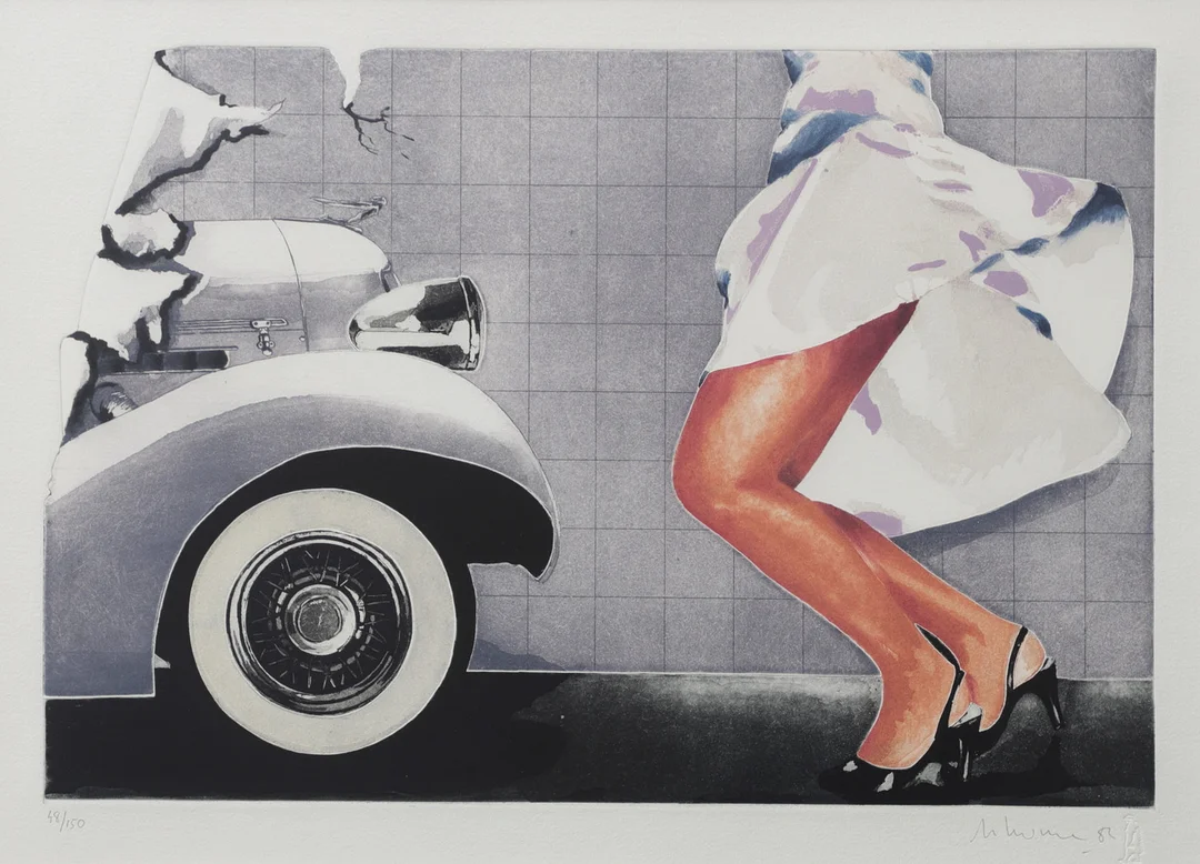 ALAIN SOUCASSE. "Tribute to Marilyn", färglitografi, signerad och numrerad 48/150. — Engravings & Prints — Växjö Auktionskammare