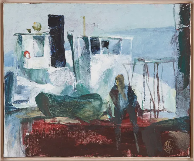 BERNDT WENNSTRÖM. ''Kajen'', olja på duk, signerad.
