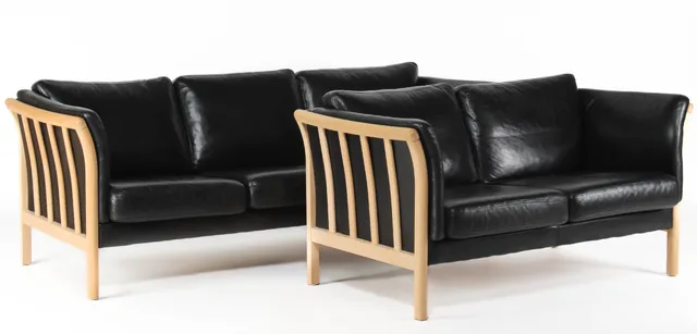 Two and three seater Stouby slatted sofas (2)