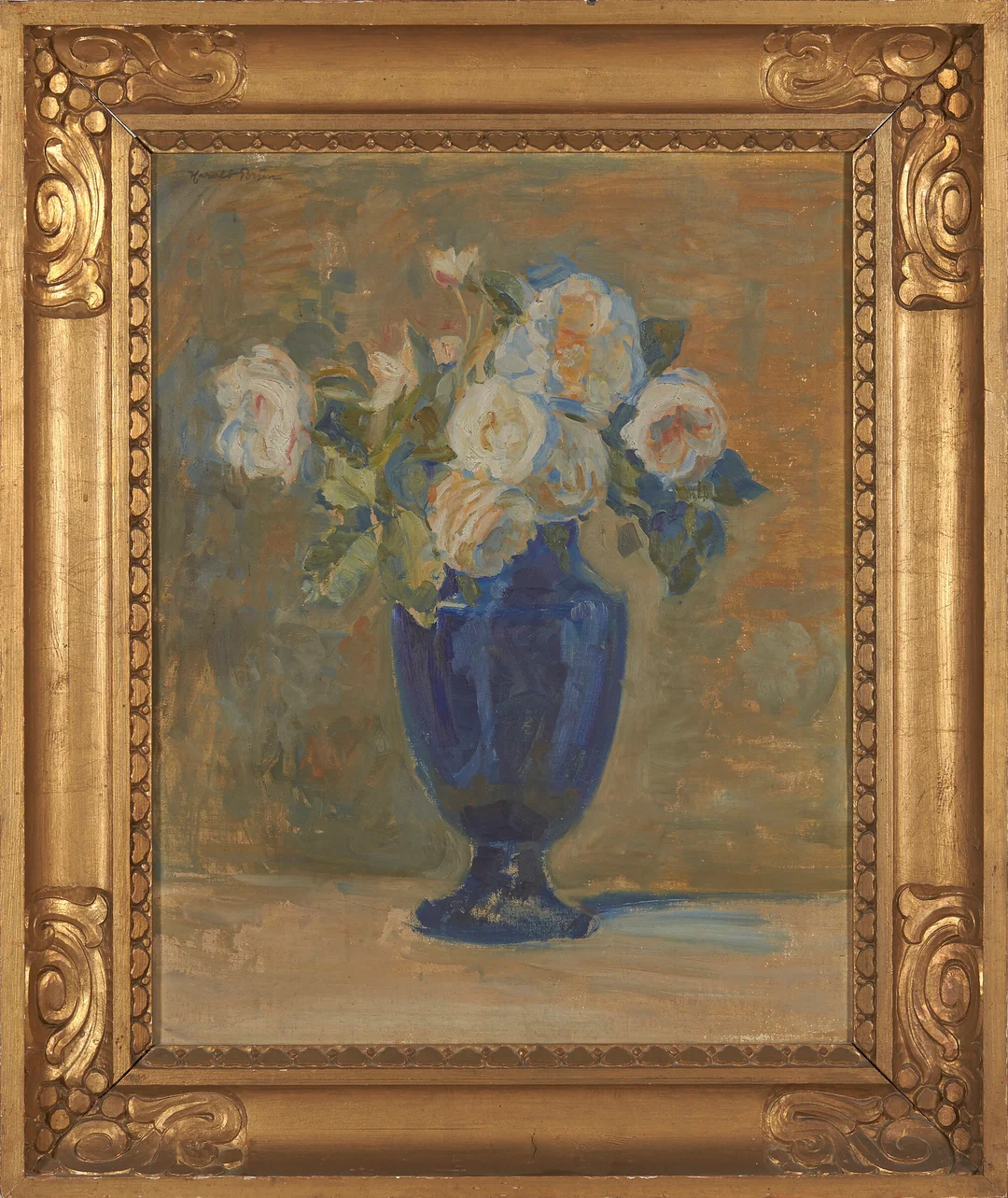 Brun, Harald — "Hvite roser" — Kunst/Maleri — Blomqvist
