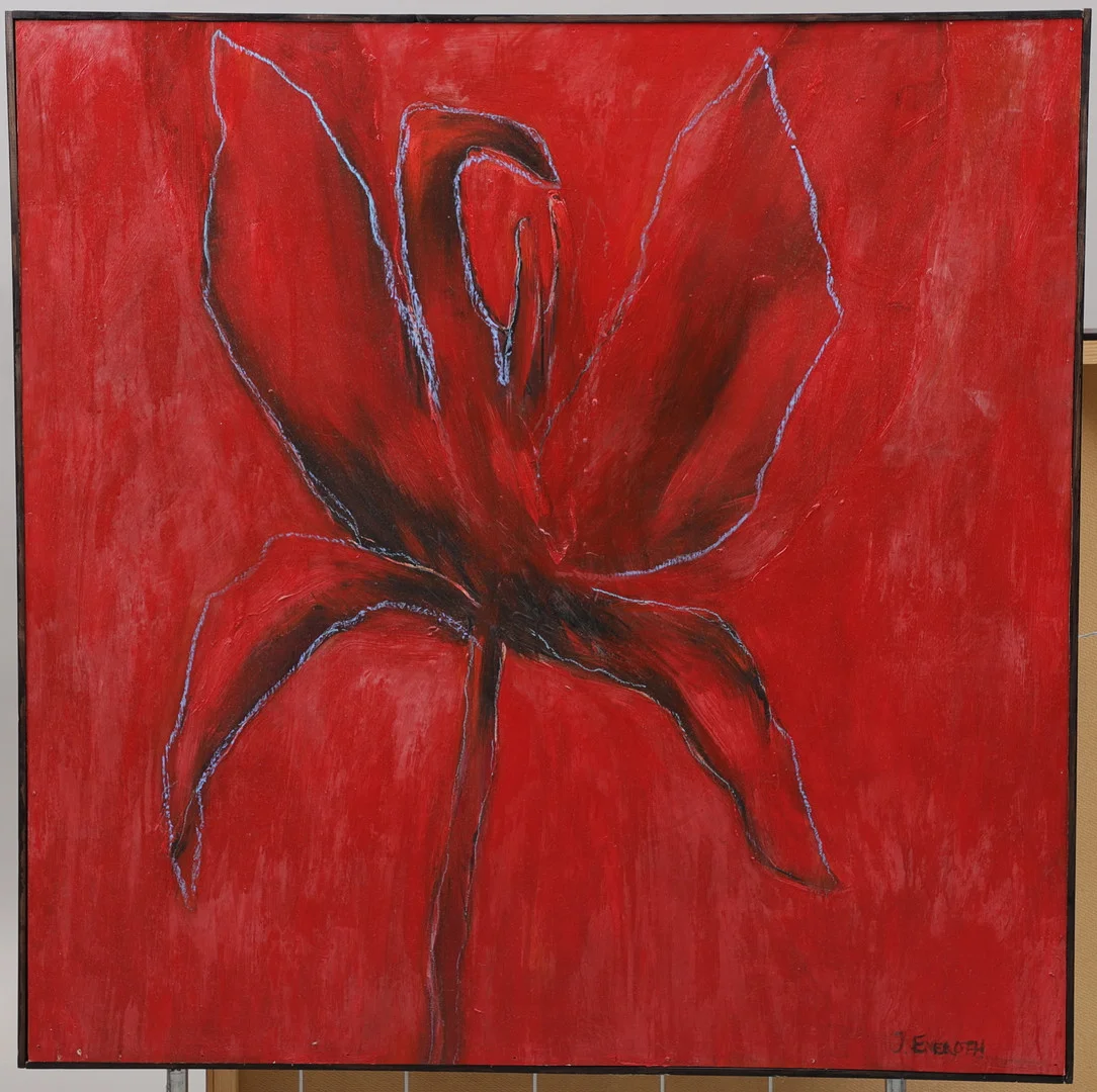 JENNY ENEROTH. "I full blom 2", Olja på pannå, signerad. — Paintings — Växjö Auktionskammare