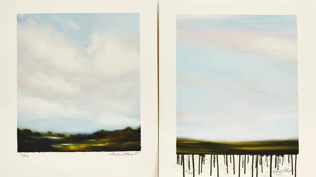 CECILIA HAUPT (FÖDD 1972). 2 st blad, "Längtans landskap I", "Längtans landskap II" signerade och numrerade 145/150, 147/150, pigment print.