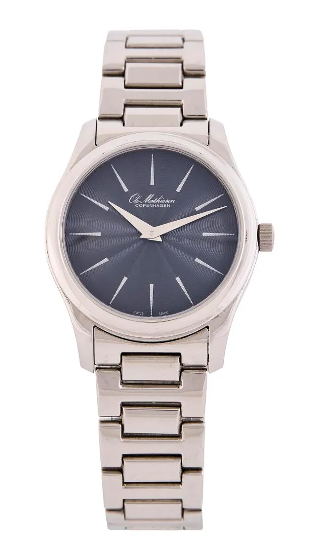 Heritage of steel, ref. OM2.34Q1.HE. Quartz movement, cal. ETA. Circumference approximately 19 cm. Ø 34 mm. 2024.