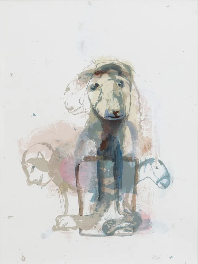 KARIN WIKSTRÖM. Utan titel, blandteknik, signerad.
