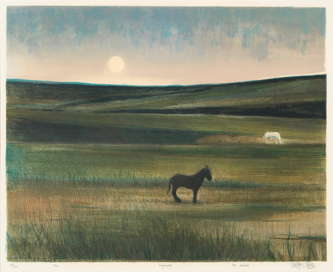 Sand, Vebjørn — "Saganatt" — Kunst/Grafikk — Blomqvist