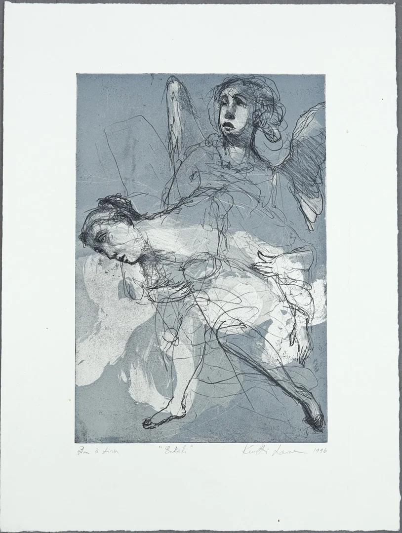 KUUTTI LAVONEN. "Enkeli", etsning, oramat blad. — Engravings & Prints — Stockholms Auktionsverk Helsingborg