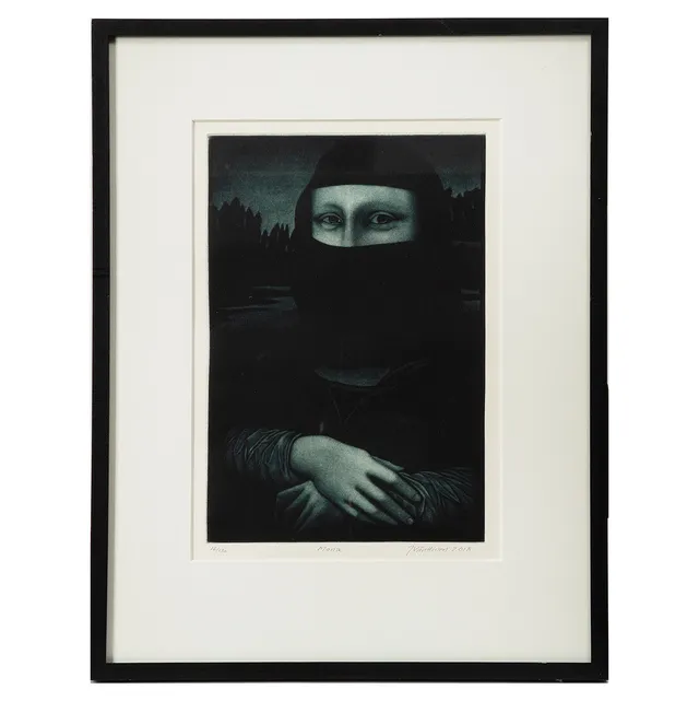 JUKKA VÄNTTINEN. "Mona", litografi, signerad, daterad 2018 och numrerad 16/130.