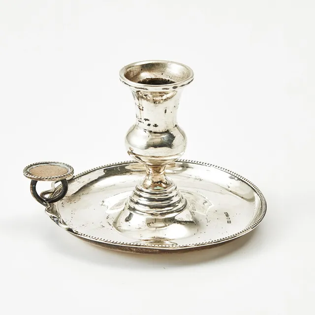 GUSTAF DAHLGREN. Nattljusstake, silver, senempire, Malmö 1873.