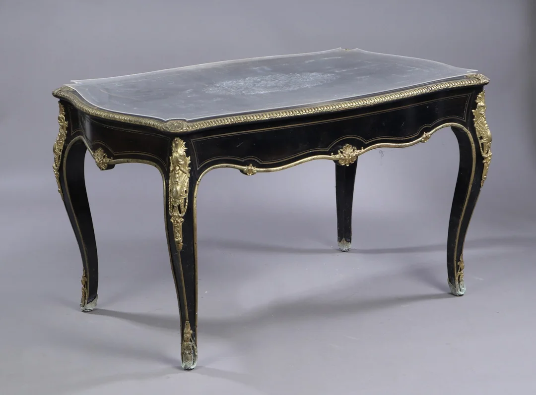 Napoleon III Boulle skrivebord, Frankrig ca. 1860 — Furniture/Coffee tables, occasional tables — Lauritz