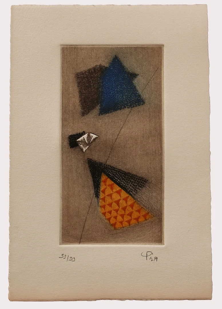 ARTHUR LUIZ PIZA. Färgetsning, geometrisk komposition, numrerad 86/99 signerad. — Engravings & Prints — Limhamns Auktionsbyrå