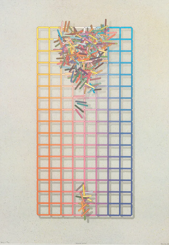BECK & JUNG. Komposition, computer ink plot, signerad 1986.