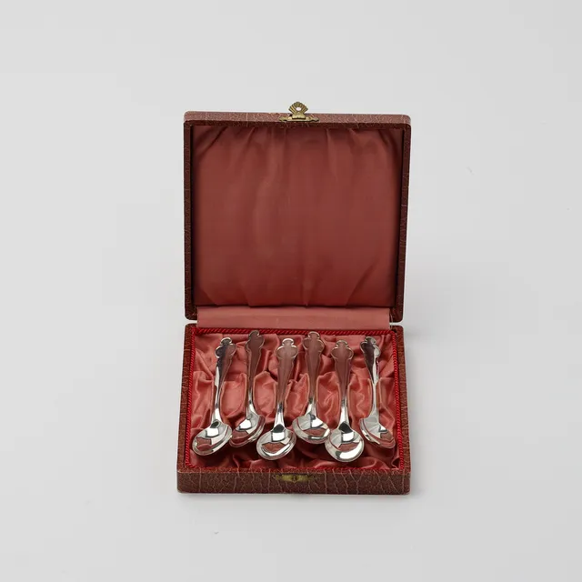 KAFFESKEDAR, 6 stycken, silver, modell Disa, MGAB, Uppsala 1954.