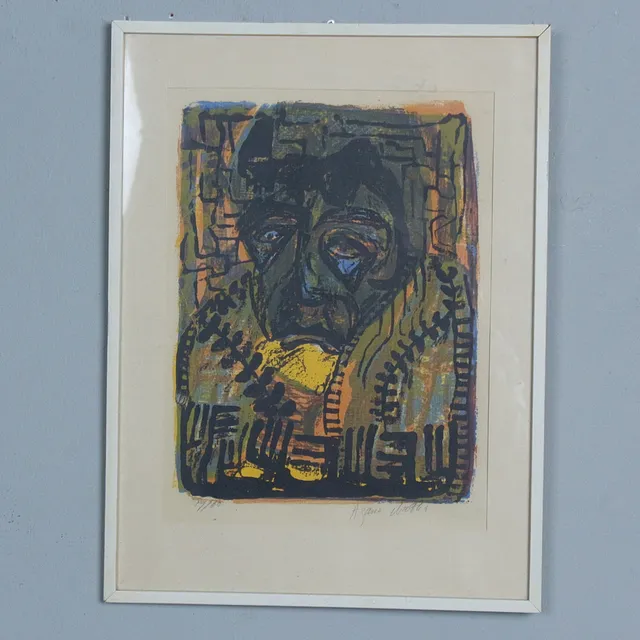 AZARIA MBATHA (1941-2018). Farbsiebdruck, '' Ohne Titel '' , limitiert, 19/60, signiert.
